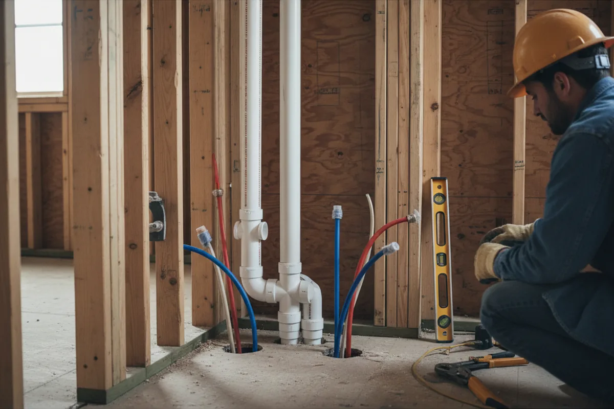 Drain and supply rough-in during Garbage Disposal Repair in Lewistown